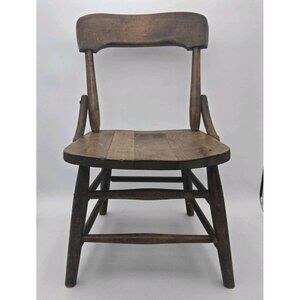 Antique Child's Wooden Chair Hand Made Sturdy Early‎ 1900s Farmhouse Décor Cabin